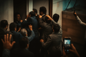 Empujones y gritos paralizan la elección de la mesa directiva